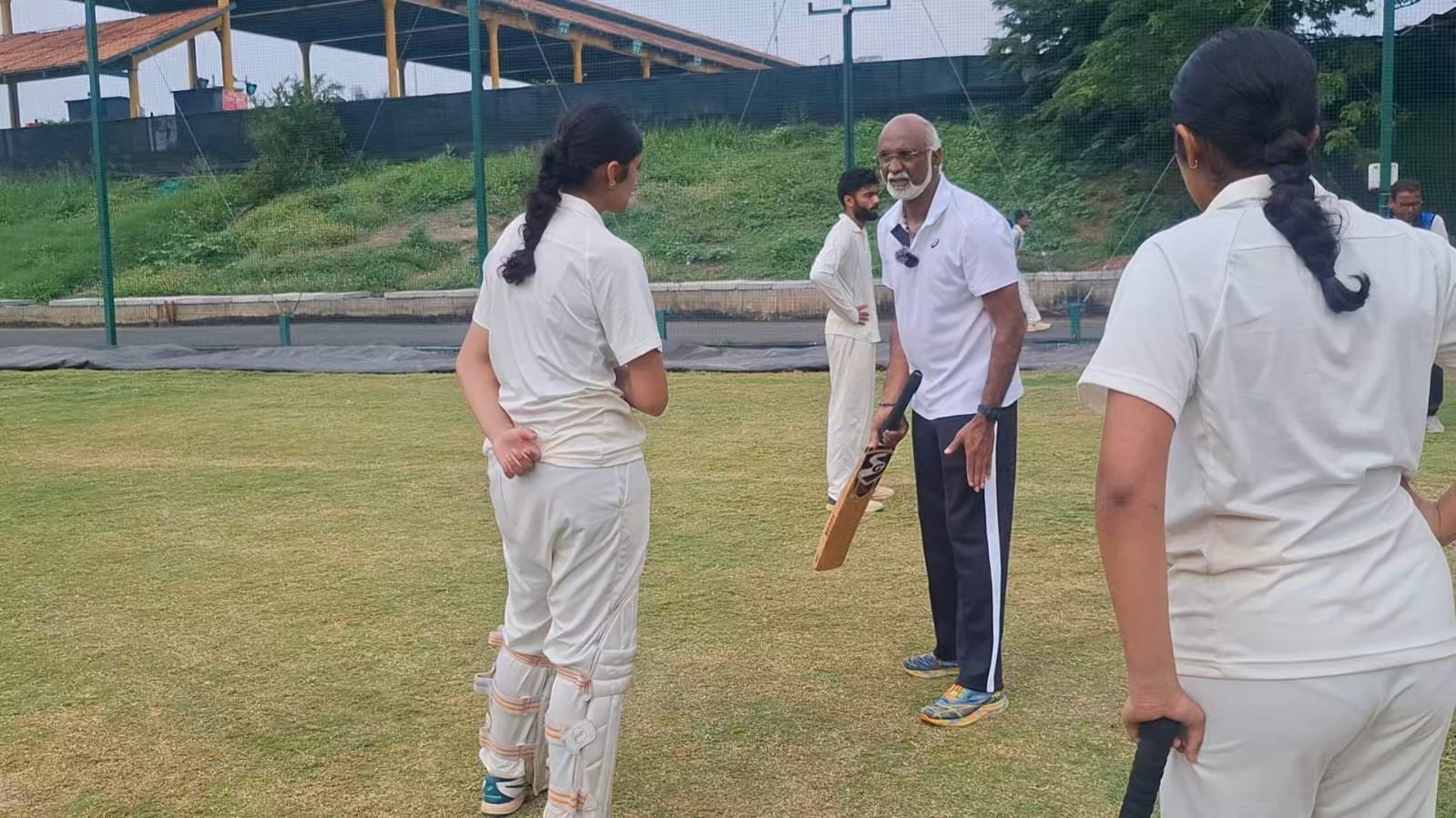 Professional cricketer ready for training